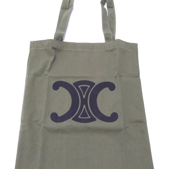 Celine GWP Logo Canvas Tote Bag – Khaki Green (Brand New, Never Used) - Picture 1 of 4